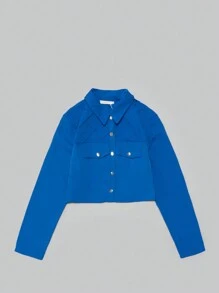 Conjunto casual de  2 piezas para dama en color solido - azul real - Ver 8