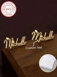 Ein Paar 925 Silber personalisierte englische Buchstaben Ohrringe mit kleinen Herz-Dekorationen, geeignet für den täglichen Gebrauch und Partytragen, Weihnachten, Halloween, Valentinstag, Hochzeitstag, Herbstoutfit und jeden Anlass. Das perfekte Geschenk zum Tragen