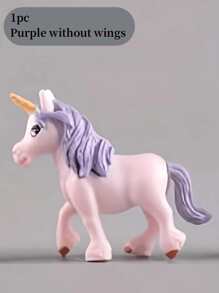4pcs/Set Colorful PVC Pegasus Cute Model, Cartoon Character & Succulent Plant Assembly Decor, Party Decoration & Gift - Multicolor - View 10