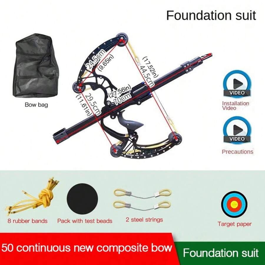 New All-Metal 50-Round Compound Bow And Arrow Compound Slingshot Steel Ball Double Outdoor High-Precision Laser Aiming Bow