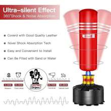 Adult Free Standing Boxing Punch Bag, Heavy Duty Punching Bag Stand With Suction Cup Base - 69 Inch - Red/Punch Bag With Gloves - View 5