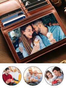 1 Pc Custom Metal Wallet Card, Personalized Double-Sided Photo/Single-Sided Photo + Text, For Couples, Family, Friends, Men And Women, Gifts For Anniversaries, Valentine's Day, Christmas, Father's Day, Mother's Day,Durable,Colorful,Cute,Adorable,Funny,Kawaii,Y2K,Stylish,Unisex,Casual,Custom,Personalized,Unique,Customized,Ideal Gifts For Him,Ideal Gifts For Her,Her,Boyfriend,Girlfriend,Family,Friends,Children,For Anniversaries,For Valentine's Day,For Mother's Day,For Birthdays,For Children's Day,For Father's Day,For Graduation,For Weddings,For Housewarming - Black - View 4