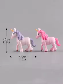 4pcs/Set Colorful PVC Pegasus Cute Model, Cartoon Character & Succulent Plant Assembly Decor, Party Decoration & Gift - Multicolor - View 4