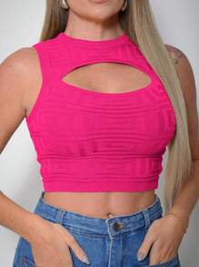Cropped Regata Modal Labirinto Women's Fashion 151 - Màu Hồng Tươi - Xem 3