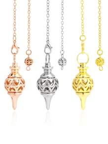 1 pieza Péndulo de metal color oro de cobre para escrutinio, meditación, equilibrio de chi, sanación corporal, chakra y espiritualidad - Péndulo - Ver 2