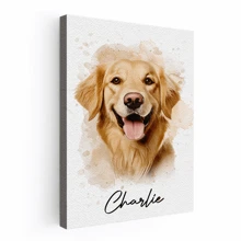 Catygift Spersonalizowane zdjęcie zwierzaka - Spersonalizowany portret zwierzaka wykonany akwarelą - Spersonalizowany obraz na płótnie w ramce/plakat bez ramki, dekoracja ścienna do salonu, wystrój domu, prezent dla rodziny miłośnika zwierząt, idealny prezent dla niego, idealny prezent dla niej - Jak pokazano - Zobacz 9