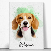 Catygift Spersonalizowane zdjęcie zwierzaka - Spersonalizowany portret zwierzaka wykonany akwarelą - Spersonalizowany obraz na płótnie w ramce/plakat bez ramki, dekoracja ścienna do salonu, wystrój domu, prezent dla rodziny miłośnika zwierząt, idealny prezent dla niego, idealny prezent dla niej - Jak pokazano - Zobacz 6