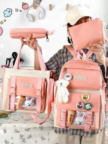 Women Bag Sets - Baby Pink - View 2