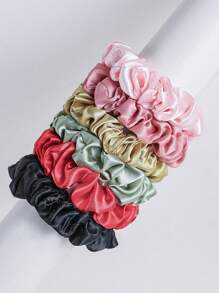 12件套女士缎面发圈套装，大号和小号，马尾辫发圈，护发发圈，美发家居发饰 - 彩色 - 查看 3