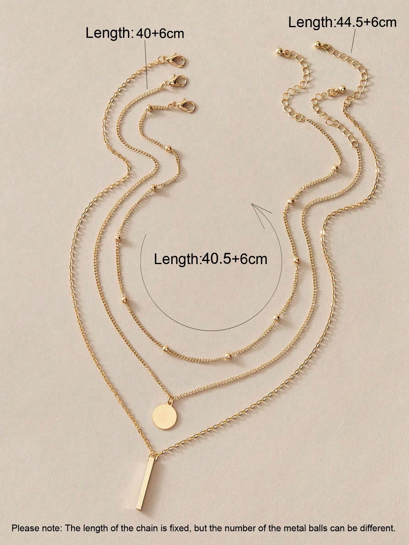 3 قطع/مجموعة قلادة جديدة عصرية بسلسلة دائرية متعدد...