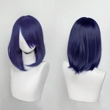 40英寸短款合成假发，带刘海，男女通用，适合男士佩戴，层次感直发，无胶耐热纤维，高密度，外观自然