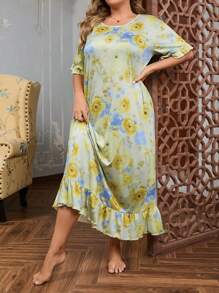 European & American Style Casual Comfortable Sleepwear Women's Nightgown - Mint Green - View 4