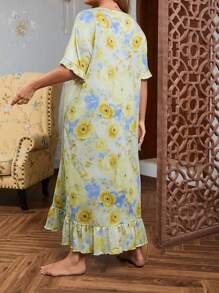 European & American Style Casual Comfortable Sleepwear Women's Nightgown - Mint Green - View 2