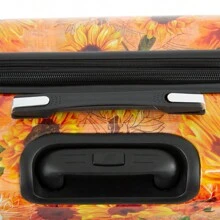 欧洲品牌法国设计 20 英寸聚碳酸酯材料手提箱，全印花可扩展容量静音旋转轮，安全锁，多种颜色，防水防刮，1 年保修，旅行、度假必备，优雅、时尚、轻便舒适，非常适合家庭旅行和送礼，顶级商品，春夏鲜艳色彩，适合男士和女士，低成本航空随身行李 - A - 查看 5