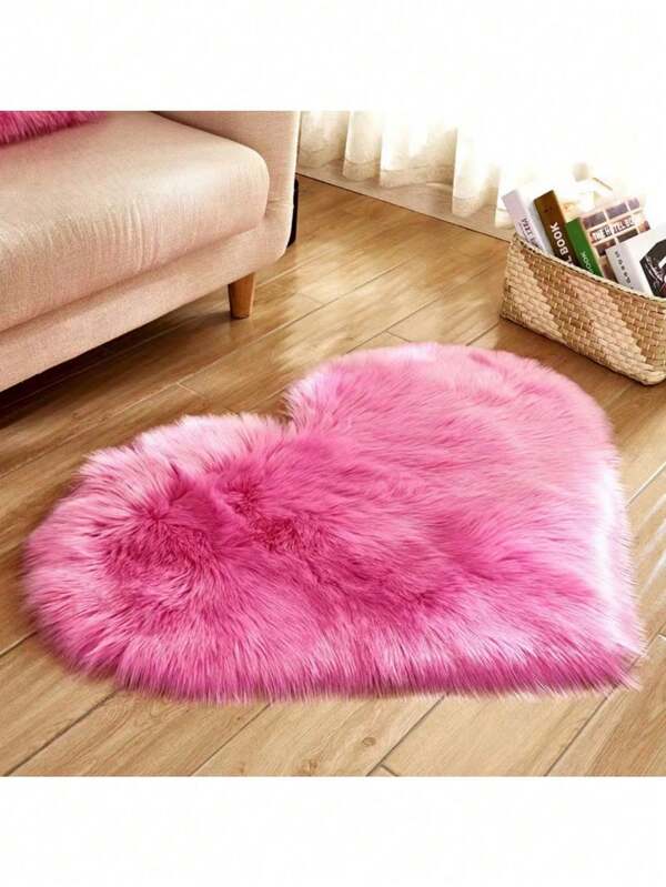 1pc Heart Shaped Area Rug, Plush Fluffy Carpet For Living Room & Bedroom, Home Decor Valentine's Day Decor 15.7in*19.7in/40cm*50cm Home Decor Floor Mats Carpets Home Bathroom Decor Outdoor Rug Door Mat Summer Bathroom Accessories Back To School