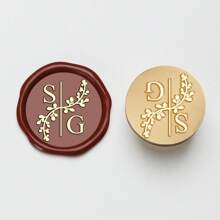 1 Sello de lacre personalizado, cabeza de latón extraíble con mango de madera apto para invitaciones de boda, envoltorios de regalo, sobres, tarjetas de agradecimiento y regreso a la escuela - Multicolor - Ver 7