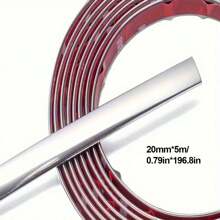 5M/197 Zoll Auto Chrom Zierleiste - Elektroplattierte Hochglanz-Oberfläche für Karosserie & Fenster, kratzfeste Stoßstangenschutz, Türkantenschutz Autotürkantenleiste für Auto, SUV, Lkw