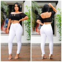 White Skinny Jeans With Elastane - 白色 - 查看 1