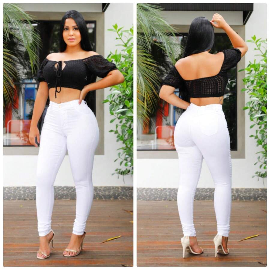 White Skinny Jeans With Elastane - 白色 - 查看 1