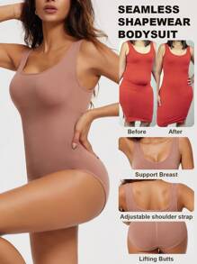 1pc Naadloze Shapewear Camisole voor dames met taille-afslankend effect, buikcontrole en driehoekige panty