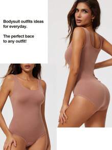 1pc Naadloze Shapewear Camisole voor dames met taille-afslankend effect, buikcontrole en driehoekige panty