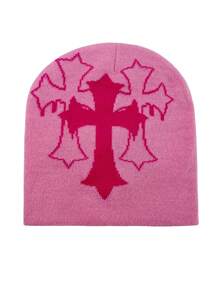 Y2K 男女款提花针织帽，嘻哈风格字母印花保暖腈纶针织帽，时尚街头服饰，秋冬 - A - 查看 11