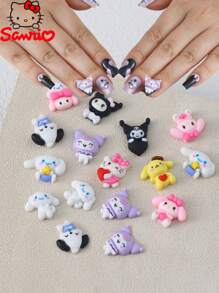 Phụ kiện làm móng tay hoạt hình Frosted, 1 hộp phụ kiện làm móng tay 3D ba chiều, Cinnamon Dog Melody Kitty Cat  Dog Pudding Dog, Thích hợp cho phụ nữ làm bộ móng tay tại tiệm - Nhiều màu - Xem 3