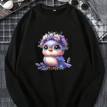 Parche de vinilo termoadhesivo morado con diseño de pájaro y flores, de estilo elegante - Decal DIY para planchar en camisetas, jeans, sudaderas y talla grande - Multicolor - Ver 5