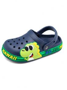 Summer LED Light Flip Flops Sandals For Boys, Comfortable For Sports And Beach, Dinosaur Design - 藏蓝色 - 查看 3