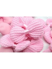 Crochet Type Line Bow Applique - 3 Cm - 6 Units - Bows For Headbands, Crafts, Souvenirs, Stationery - Bows, Bows, Crochet - Màu Hồng baby - Xem 2