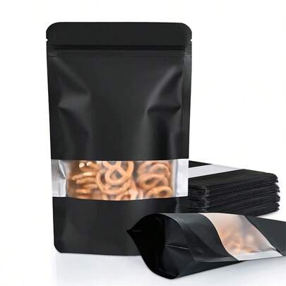 100pcs Resealable Packaging Bags, Black Gift Wrapping Bag, Small Business Double-Sided Color Smell Proof Bags For Food Storage Flat Bags, Opaque Mylar Bags, Suitable For Small Business Double - Sided Color Smell Proof Bags For Food Storage Flat Bags, Birthday Gift Organizer, Wedding Party Props, Suitable For Wedding Birthday Holiday New Year Party Back To School Valentine's Day