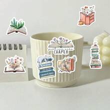 30 Stücke Retro-Stil Blumen- und Buch-Aufkleber, kleine Dekorationsempfehlungen, kreative Dekorationsaufkleber in verschiedenen Stilen. Geeignet für Fotoalben, Tagebücher, Tassen, Laptops, Handy, Scrapbooks, Zeitschriften