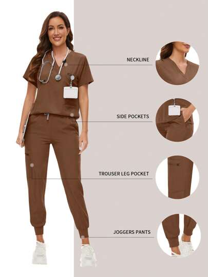 Surgical Uniforms Woman Scrub Set Nurse Beauty Salon Workwear Clinical Scrubs Top Pants Sets Spa Doctor Nursing Clinical Suit
