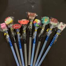 10pcs Random Cartoon Cute Pencil Writing Learning Office Pencil With Eraser Head Exam Special  Learning Stationery Prize