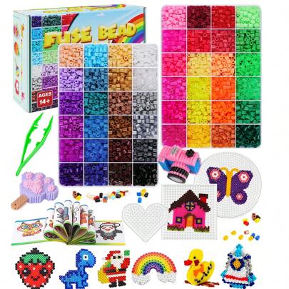 800pcs/4800pcs DIY Pixel Beads, Suitable For Handmade Jewelry Decoration DIY, Colorful DIY Jewelry Making Kit - Perfect Birthday Or Holiday Gift