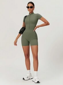 MASKERT Women's Yoga Jumpsuit Exercise Short Sleeved Sports Jumpsuit Skin Friendly High Elasticity Jumpsuit