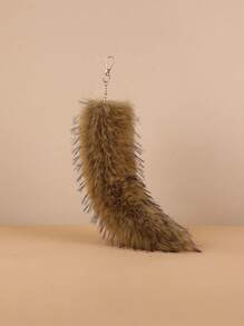 Cute 1pc Fox Tail Design Car Keychain Suitable For Daily Use Gift