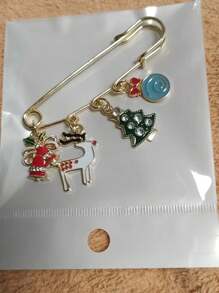 Set de 1/5 broches navideños - Árbol de Navidad, Muñeco de nieve, Copo de nieve, Calcetín y patrones de Renos - Pines de metal de aleación, adecuados para ropa y mochilas - Regalo perfecto para las fiestas