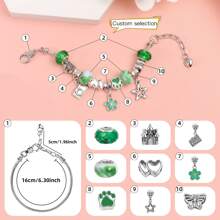 定制复古金吊坠手链，时尚泪珠吊坠，合金大孔珠手链，欧式手链，复古合金手链，个性化合金吊坠选择，适合日常佩戴和送礼，情侣，男女定制吊坠，完美的生日和节日礼物，时尚多色吊坠手链