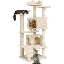 54in Cat Tree Tower Condo Furniture Scratch Post For Kittens Pet House Play - Navy Blue - View 10