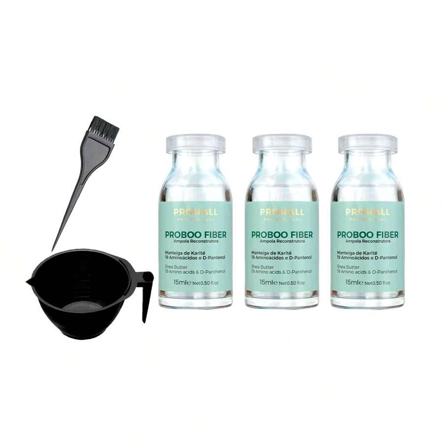 Kit 3 Proboo Fiber Prohall Hair Repair Ampoules + Bowl - 綠色 - 查看 1