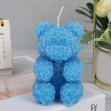 1pc Rose & Bear Shaped Artisanal Scented Candle, With Slight Color Variance Gifts Birthday Graduation - Multicolor - View 15