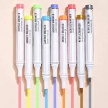 Juego de 9 colores de rotuladores acrílicos para pintar rocas, piedras, cerámica, vidrio, madera y lienzos. Útiles para manualidades, dibujo, grafiti y tomar notas. - Multicolor - Ver 8