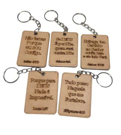 Kit 20 Chaveiros Biblicos Mdf 3mm Lembrancinha Congresso Igreja