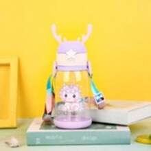 Portable Elk Water Bottle Cup Children's Water Bottle With Multicolor Design - 藍色的 - 查看 6