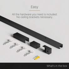 Curtain Track - Ceiling Mounted Curtain Track For Curtains, Valances And Room Dividers, Black - Jet Black - View 5