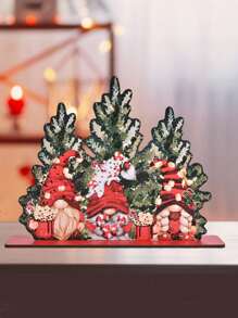 1 件圣诞工作坊木制立式标牌 - 圣诞侏儒、麋鹿、摇滚牛仔雪人、红帽雪人迷人圣诞饰品适合家庭、办公室酒吧乡村农舍装饰桌面饰品圣诞派对装饰送给朋友的圣诞礼物 - 彩色 - 查看 4