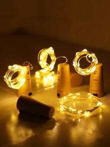 10 stuks wijnfleslampjes met kurk, op batterijen werkende, waterdichte lichtsnoeren voor potten, feesten, bruiloften, Kerstmis, festivals en bardecoraties - lichtsnoeren geschikt voor doe-het-zelf, Halloween-decoraties, warm wit
