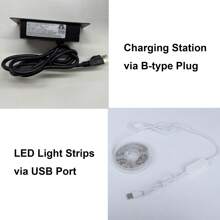 6 Drawers Dresser For Bedroom With  Power Outlet, Modern Chest Of Drawers With LED Light, Storage Dresser With Open Storage Cubby, Double Wide Dresser Organizer For Closet, Bedroom, Entryway, Hallway, Living Room (White/ Black /Brown/ Walnut) - 查看 8