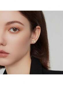 2 Stücke 925 Sterling Silber Multi-Farbige Kubische Zirkonia Ohrstecker, Funkelnde Kubische Zirkonia Ohrringe geeignet für den täglichen Gebrauch